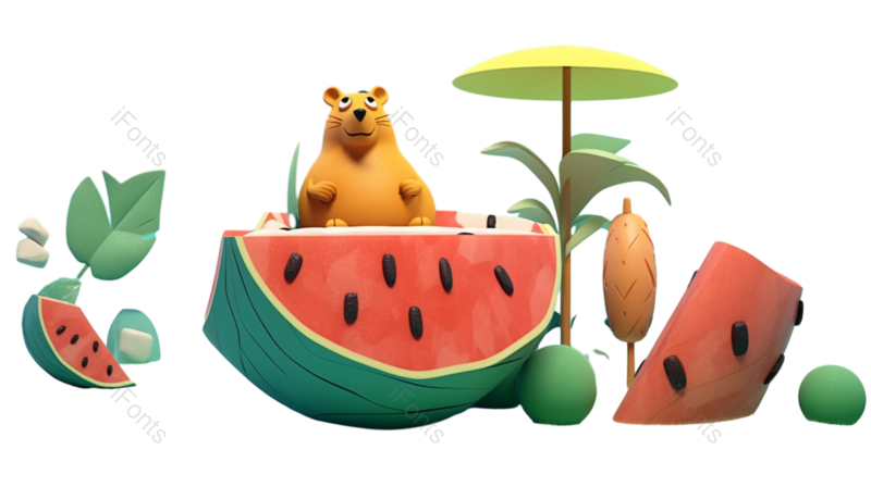 西瓜图片,天空元素,户外PNG,夏天免抠素材